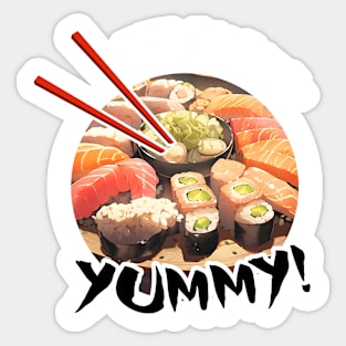 Delicous Japanese Food Sushi - Anime Shirt Sticker